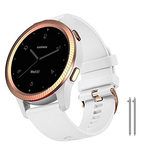 NotoCity Bracelet Vivoactive 4S, remplacement de silicone souple pour bracelet de montre de 18 mm pour montre intelligente Garmin Vivoactive 4S (40 mm), Vivomove 3S (39 mm)(blanc petit)