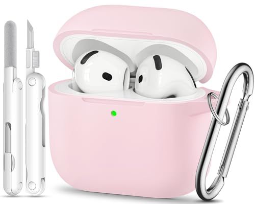 TNSNK for AirPods 4 Case with Cleaner Kit, Silikon Protection Case for Apple Airpods 4 ANC (AirPods 4 with Active Noise Cancellation), Support Wireless Charging with Keychain