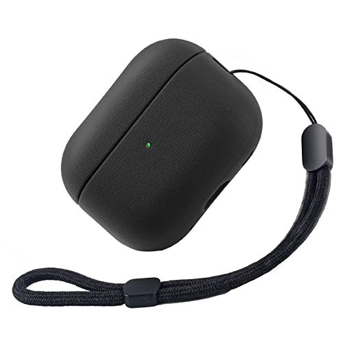 Teyomi Coque pour AirPods Pro 2, Etui pour Airpods Pro 2, Protection Airpods Pro 2eme Generation avec Dragonne, Anti-Antichoc Housse pour Apple AirPods Pro2 2022 Étui de Chargement (Noir)