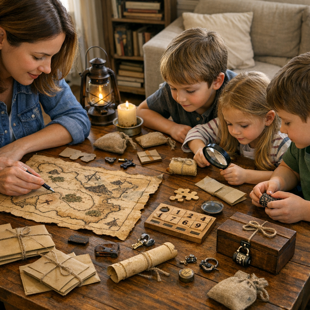 Les jeux d'aventure et d'enquête pour enfants regroupent trois formats principaux : la chasse au trésor, le jeu d'enquête et l'escape game. Le bon choix dépend surtout de l'expérience recherchée : explorer, reconstituer des indices ou résoudre des énigmes en équipe sous contraint