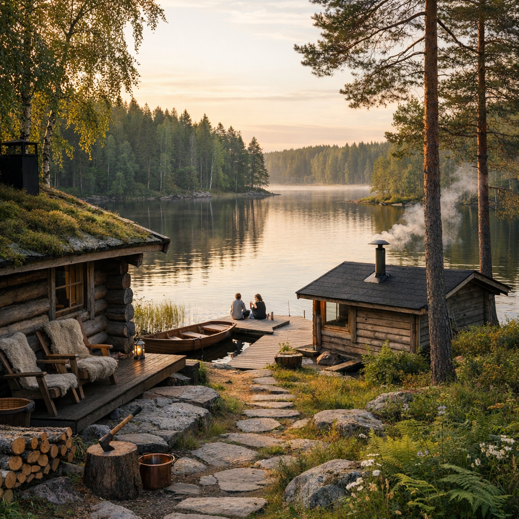 Région des lacs et forêts&nbsp;: cabane, sauna, slow travel